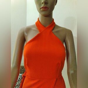 Orange 🍊 sherbet halter neck wrap dress!  🥵 Hot girl summer